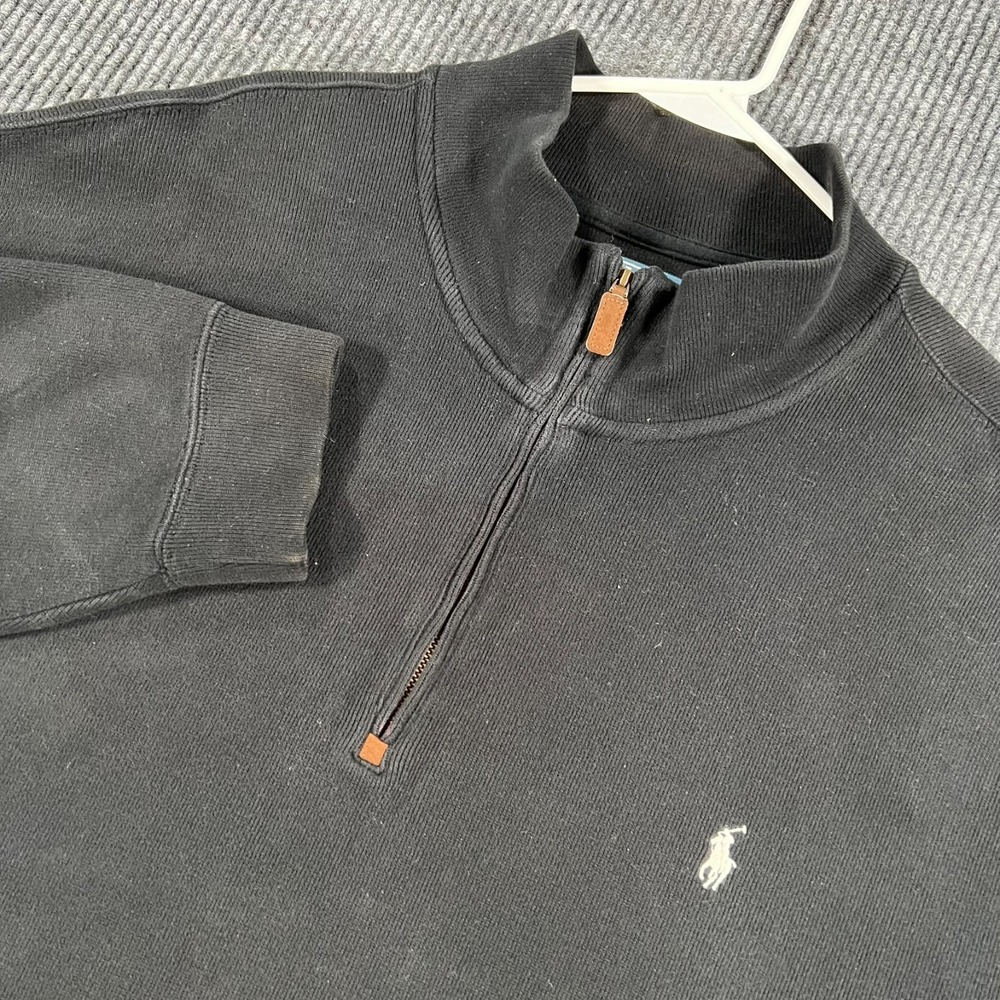 Polo Ralph Lauren Pullover Sweatshirt Mens 3XLT Tall Black Long Sleeve 1/4 Zip